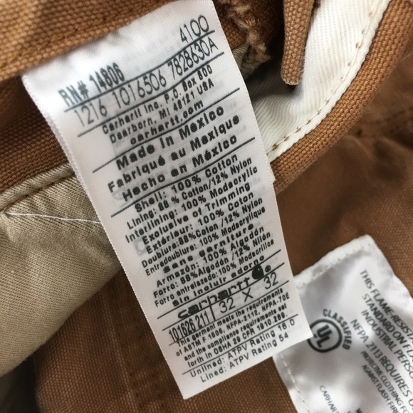 CARHARTT FR Flame Resistant Duck Bib Overalls Quilt Lined Double Knee Men’s 32 - Picture 9 of 17